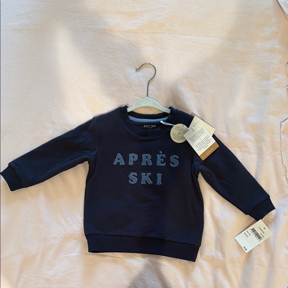 ✨BNWT!✨ Petit Lem Blue Sweatshirt Cozy Après-Ski Style 18-24 months